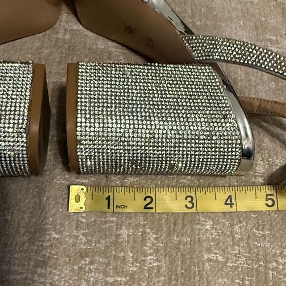 BCBGeneration Shimmering Silver Block Heels - Picture 7 of 13